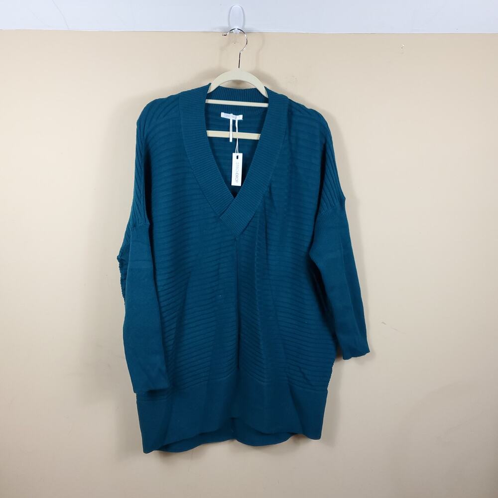 STITCHDROP Dolman Sleeve V-neck Sweater In Jade Women's Size XL